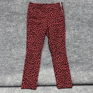 Zara Red and Black Leopard Print Track Pants
